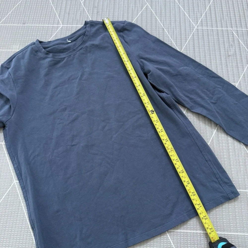 Lululemon Organic Cotton Crewneck Long-Sleeve Shirt XS‎ Gray Blue LW3HS8S